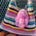 🐰 Handgemaakte Zachte Konijnen PomPom Sleutelhanger – Imitatiebont & Schattig Tasaccessoire!