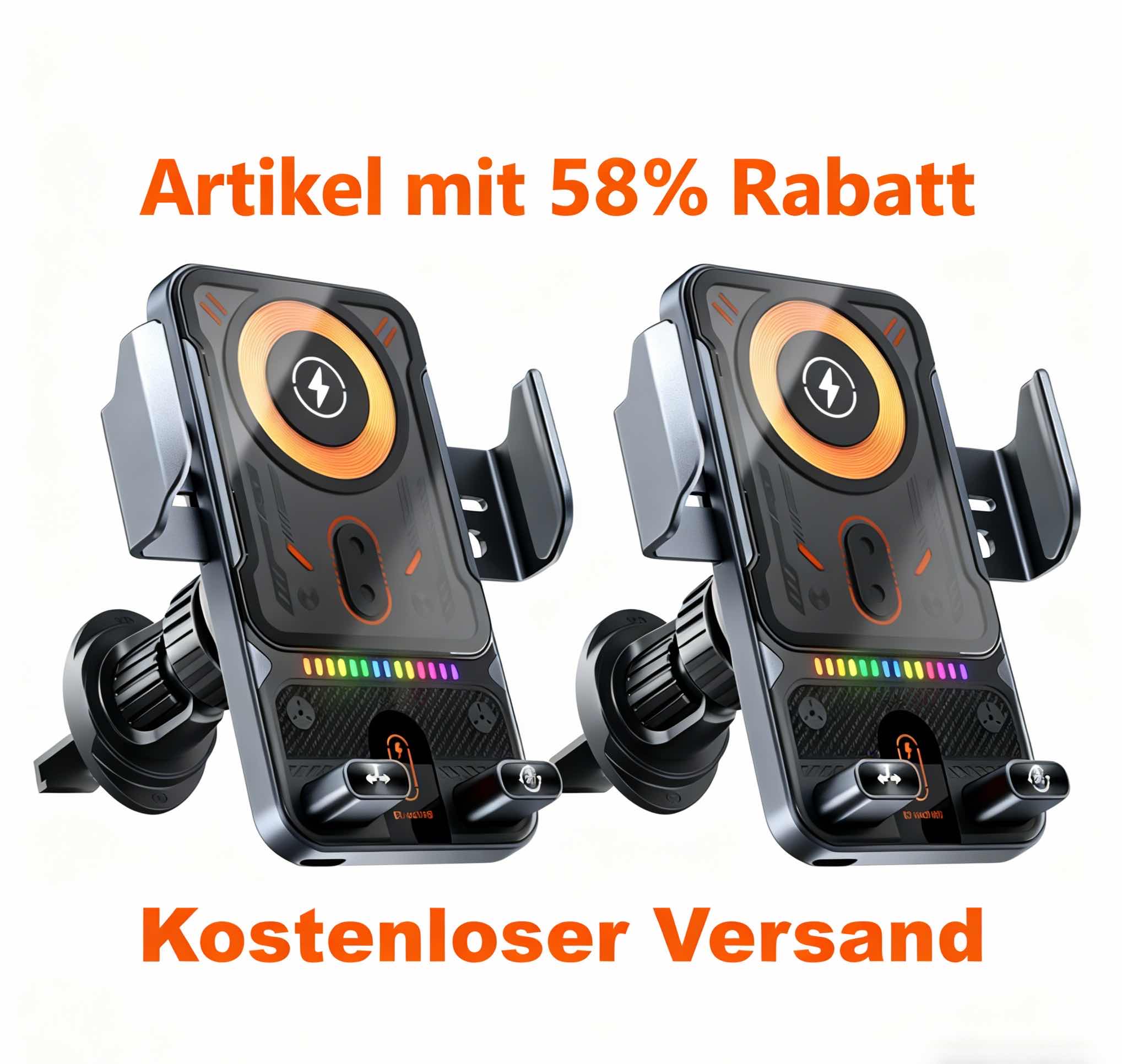 ✨ Beperkte voorraad beschikbaar. mis het niet!🙌Slimme 2-in-1 telefoonhouder voor in de auto met draaifunctie en draadloze oplader