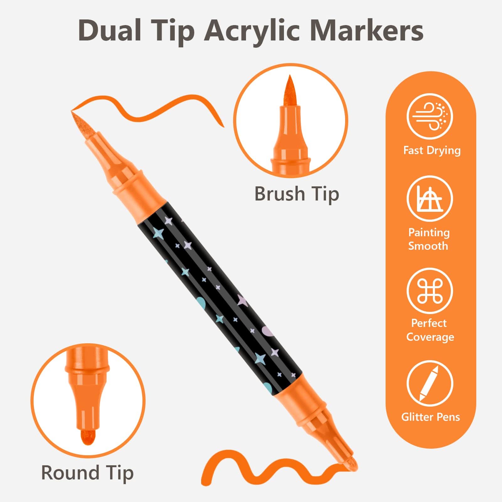 🔥Hot Sale 50% KORTING🎁Dual-Tip Glitter Marker Pen