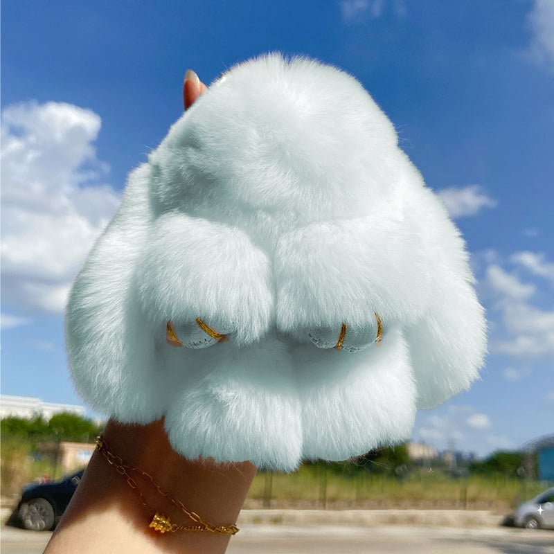 🐰 Handgemaakte Zachte Konijnen PomPom Sleutelhanger – Imitatiebont & Schattig Tasaccessoire!