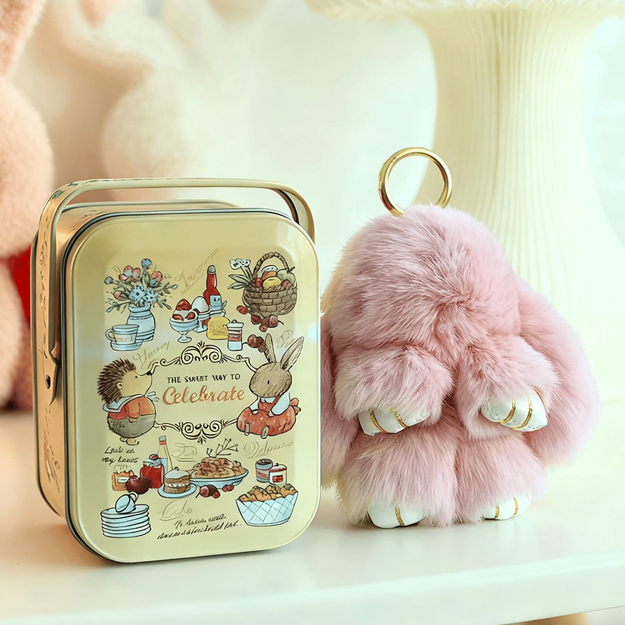 🐰 Handgemaakte Zachte Konijnen PomPom Sleutelhanger – Imitatiebont & Schattig Tasaccessoire!