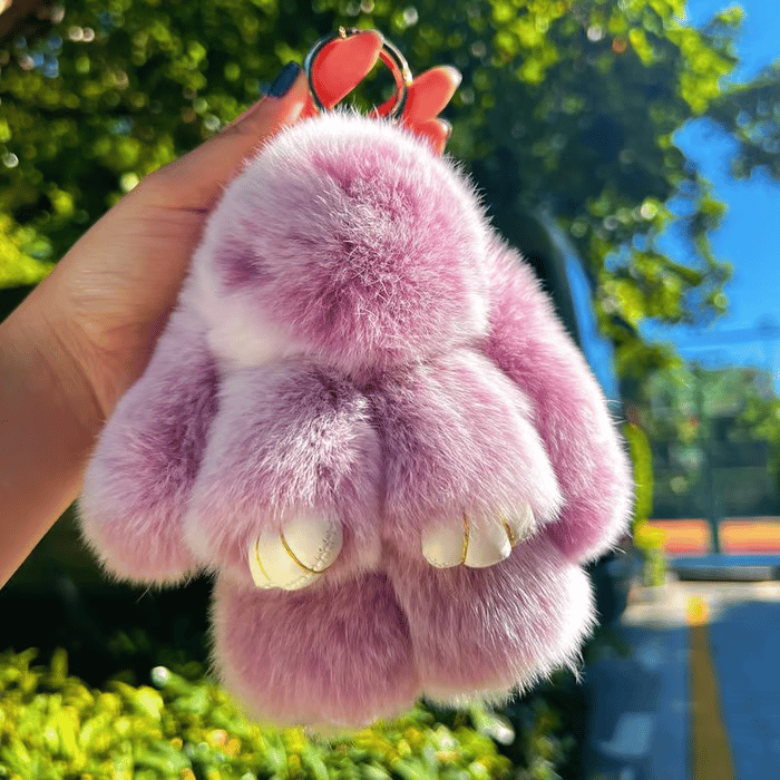 🐰 Handgemaakte Zachte Konijnen PomPom Sleutelhanger – Imitatiebont & Schattig Tasaccessoire!