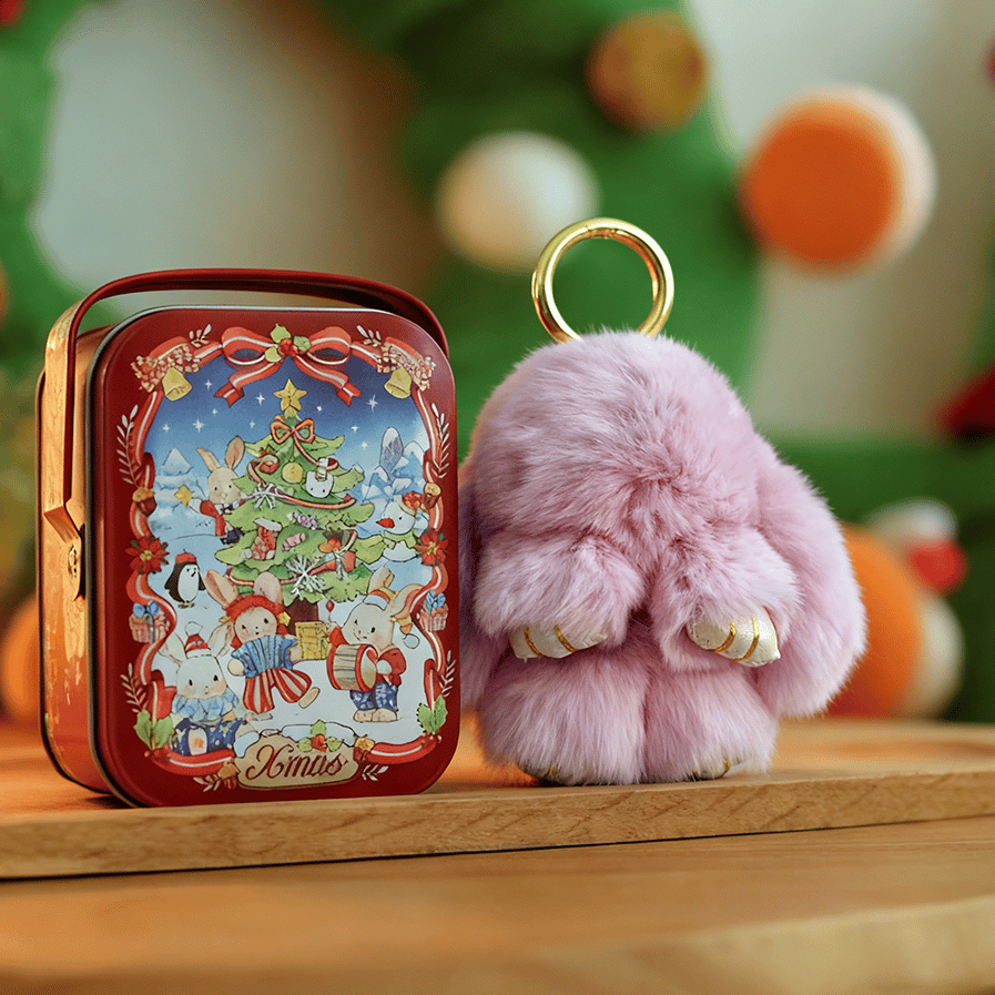 🐰 Handgemaakte Zachte Konijnen PomPom Sleutelhanger – Imitatiebont & Schattig Tasaccessoire!