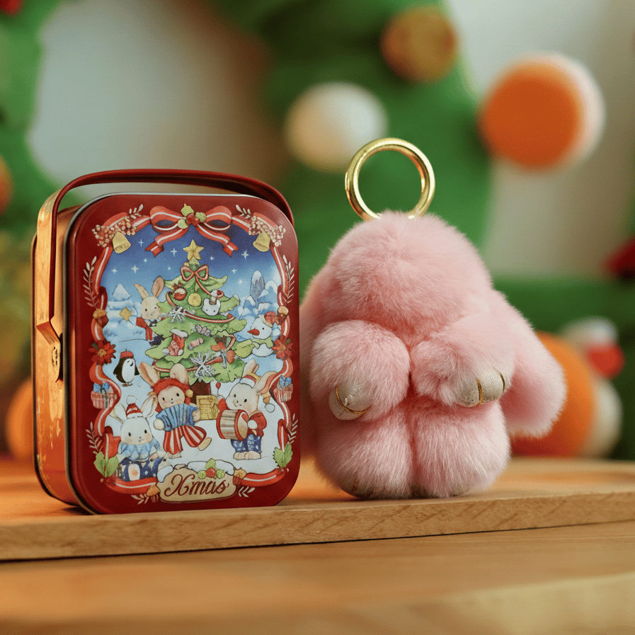 🐰 Handgemaakte Zachte Konijnen PomPom Sleutelhanger – Imitatiebont & Schattig Tasaccessoire!