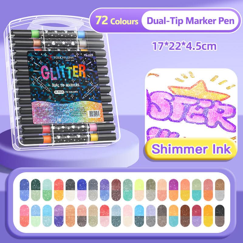 🔥Hot Sale 50% KORTING🎁Dual-Tip Glitter Marker Pen
