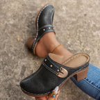 🔥HETE VERKOOP 50% KORTING💕Orthopedische Sandalen met Slip On Gesloten Teen Chunky Heel voor vrouwen
