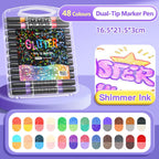 🔥Hot Sale 50% KORTING🎁Dual-Tip Glitter Marker Pen