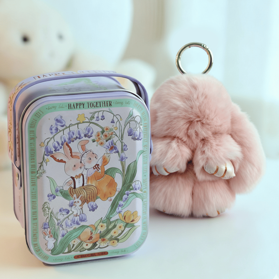 🐰 Handgemaakte Zachte Konijnen PomPom Sleutelhanger – Imitatiebont & Schattig Tasaccessoire!