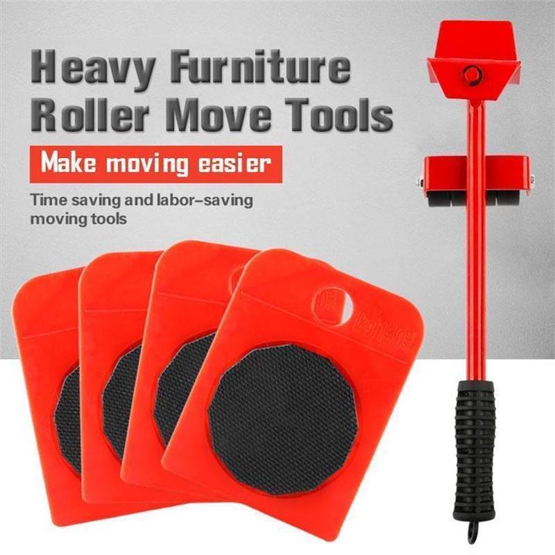 🔥 50% KORTING ! ✨ Meubelverplaatser met Hefsysteem - 4 Glijblokken. 150kg Draagkracht. Rolletjes Beschermen Vloer 🏠🔧