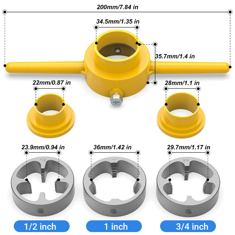 🔥Laatste dag uitverkoop 50%🔥6PCS Plastic Pijpdraad Matrijzen Set