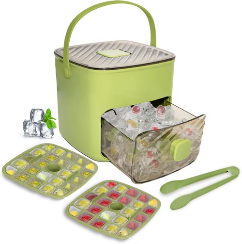 ☀️Summer Hot Sale 50% Off🧊Portable Ice Maker with Lid and Storage Box