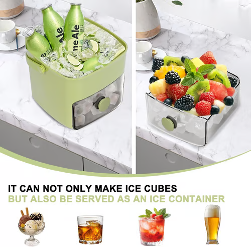☀️Summer Hot Sale 50% Off🧊Portable Ice Maker with Lid and Storage Box