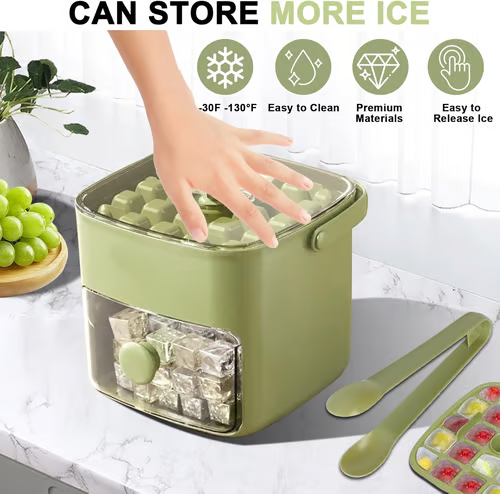 ☀️Summer Hot Sale 50% Off🧊Portable Ice Maker with Lid and Storage Box