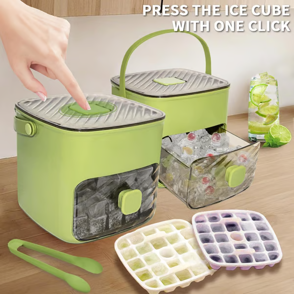☀️Summer Hot Sale 50% Off🧊Portable Ice Maker with Lid and Storage Box