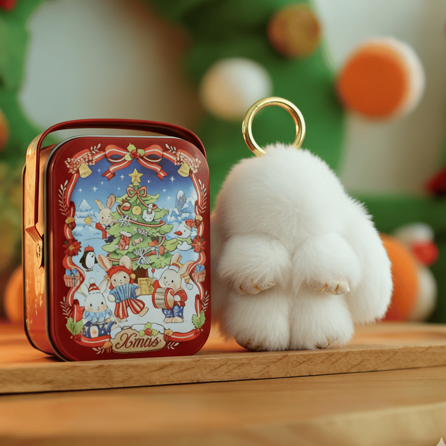 🐰 Handgemaakte Zachte Konijnen PomPom Sleutelhanger – Imitatiebont & Schattig Tasaccessoire!