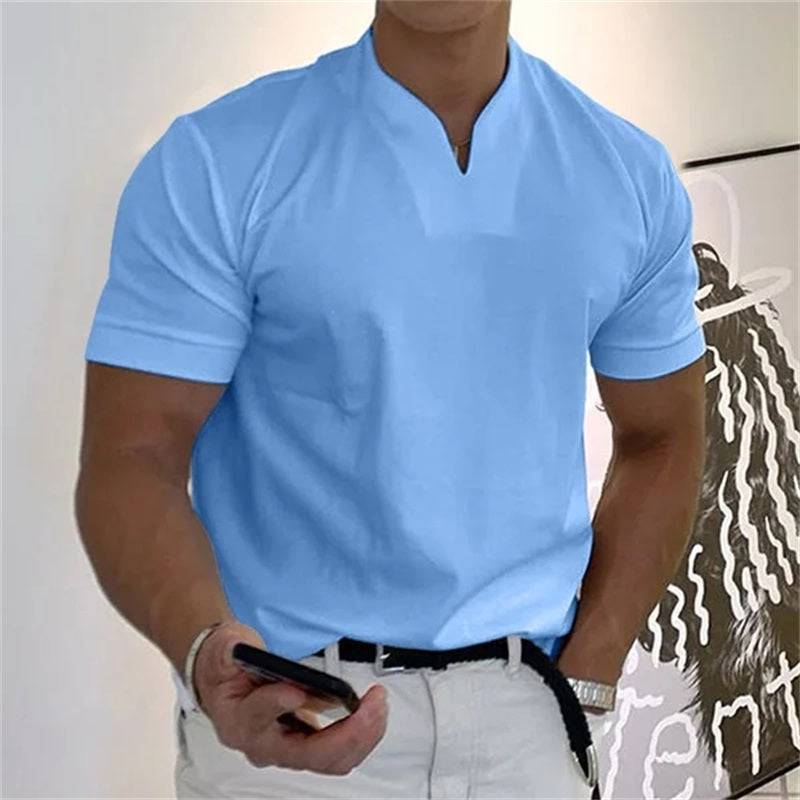 👕 NU 55% KORTING! 💎 Heren T-shirt met korte mouwen en V-hals – Ademende katoenmix. klassieke pasvorm & verkrijgbaar tot maat 5XL ✨