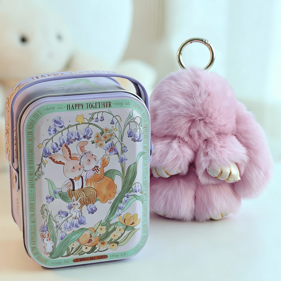 🐰 Handgemaakte Zachte Konijnen PomPom Sleutelhanger – Imitatiebont & Schattig Tasaccessoire!