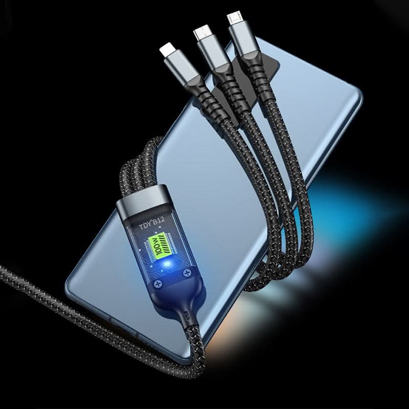 ⚡Transparante. lichtgevende 3-in-1 supersnelle oplaadkabel