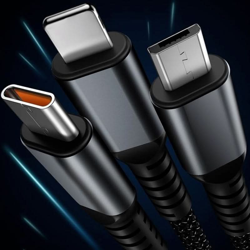 ⚡Transparante. lichtgevende 3-in-1 supersnelle oplaadkabel
