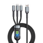 ⚡Transparante. lichtgevende 3-in-1 supersnelle oplaadkabel
