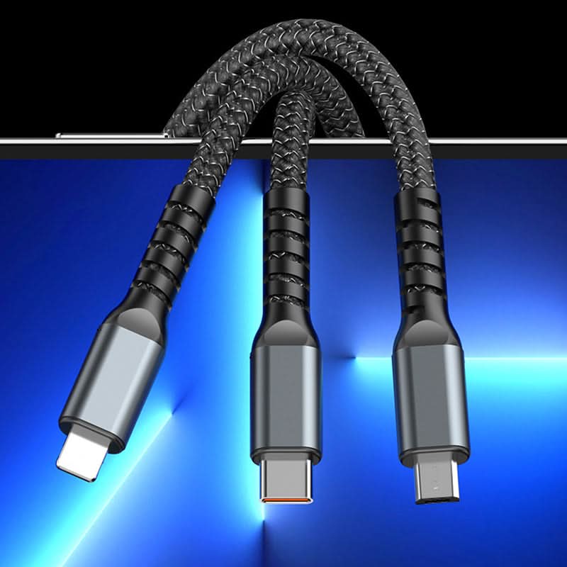 ⚡Transparante. lichtgevende 3-in-1 supersnelle oplaadkabel