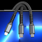 ⚡Transparante. lichtgevende 3-in-1 supersnelle oplaadkabel