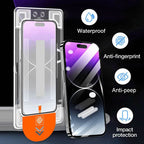 Snel aan te brengen anti-stof en blauw licht scherm privacy protector voor iPhone