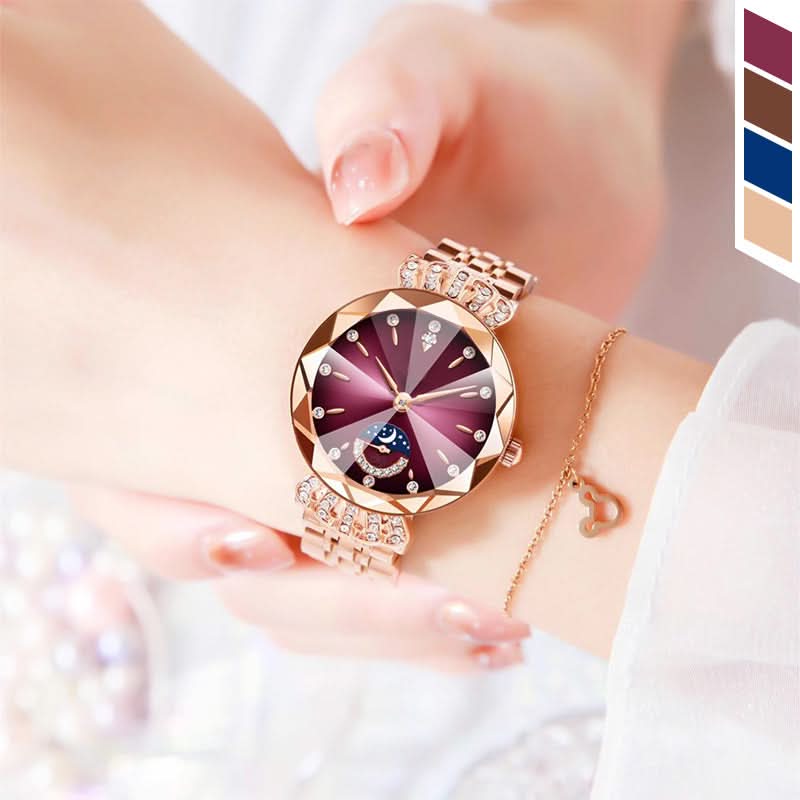 🎀60% KORTING Nieuwjaarsuitverkoop🎀 Modieuze Diamant Maan en Ster Horloge voor Dames