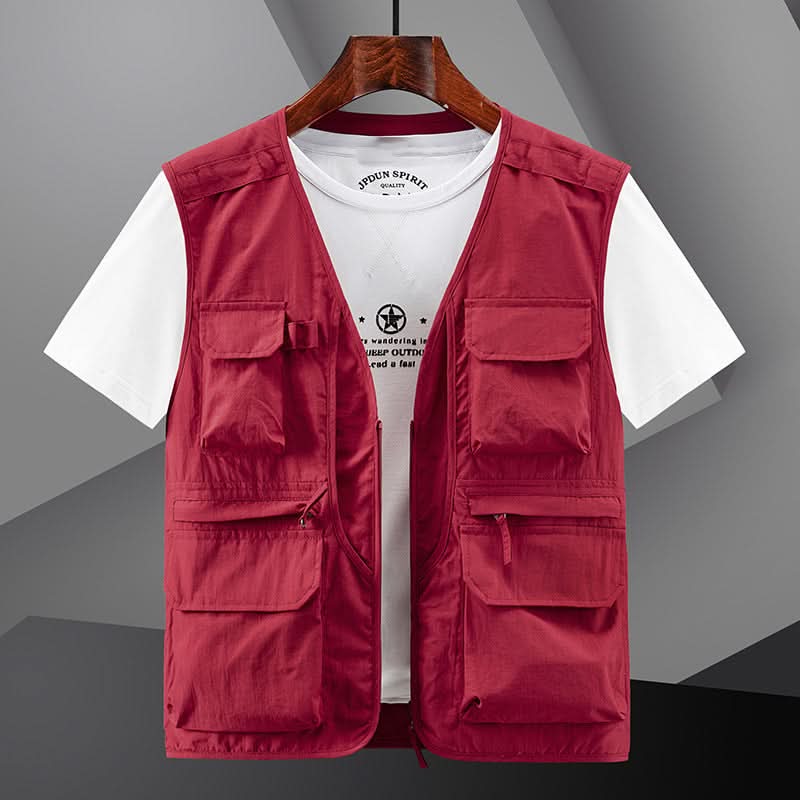 ⏳ Beperkte tijd 50% korting! 🔥Lichtgewicht. ademend multi-pocket vest voor heren buitenshuis🔥(Hoe meer je koopt. hoe hoger de korting)