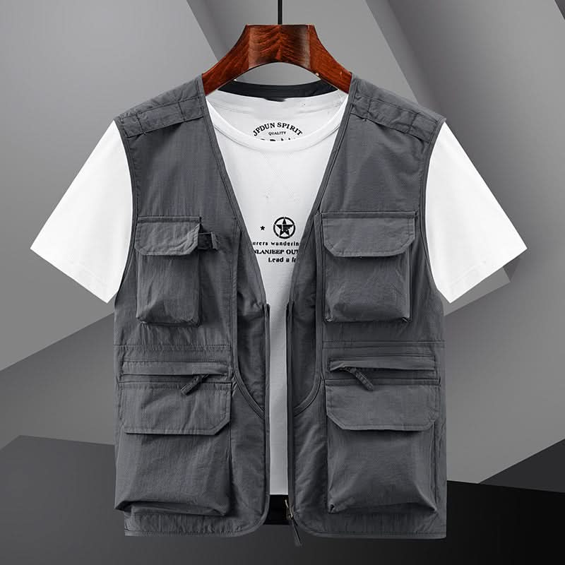 ⏳ Beperkte tijd 50% korting! 🔥Lichtgewicht. ademend multi-pocket vest voor heren buitenshuis🔥(Hoe meer je koopt. hoe hoger de korting)
