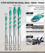Greene® 4PCS Premium 4-spoed getande boorkantset