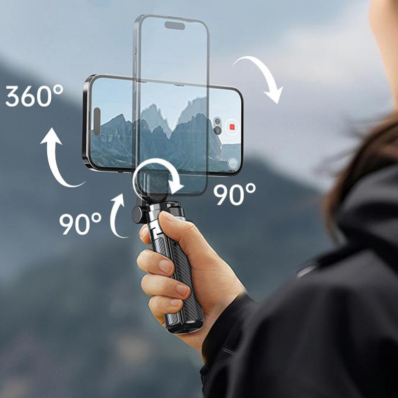 4-in-1 Magnetische Selfiestick met Statief - 360° Draaibaar & Afstandsbediening