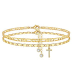 💕Gelaagde Gouden Enkelband voor Vrouwen