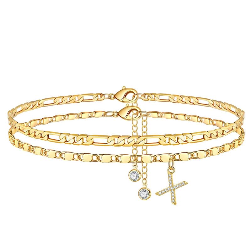 💕Gelaagde Gouden Enkelband voor Vrouwen