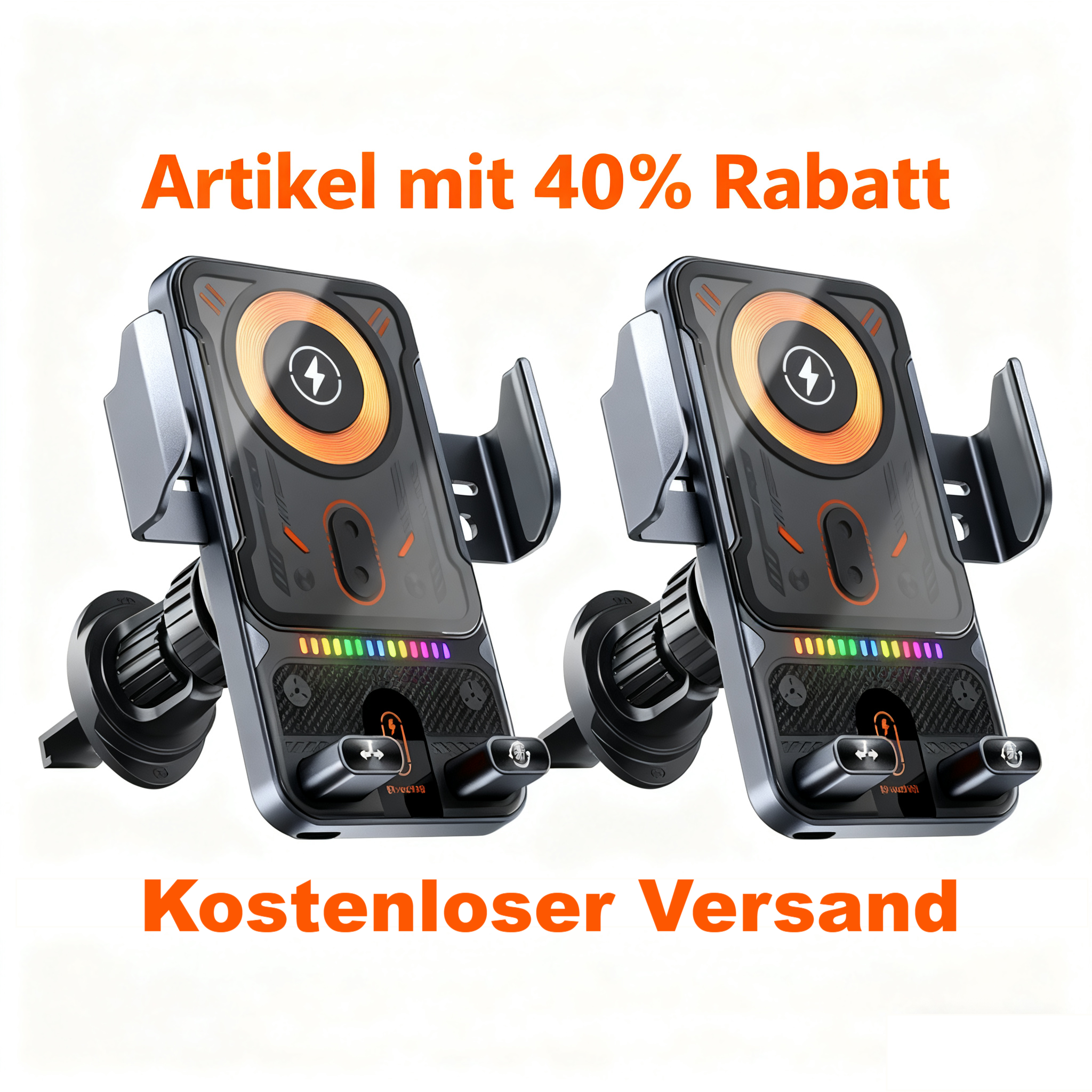 ✨ Beperkte voorraad beschikbaar. mis het niet!🙌Slimme 2-in-1 telefoonhouder voor in de auto met draaifunctie en draadloze oplader