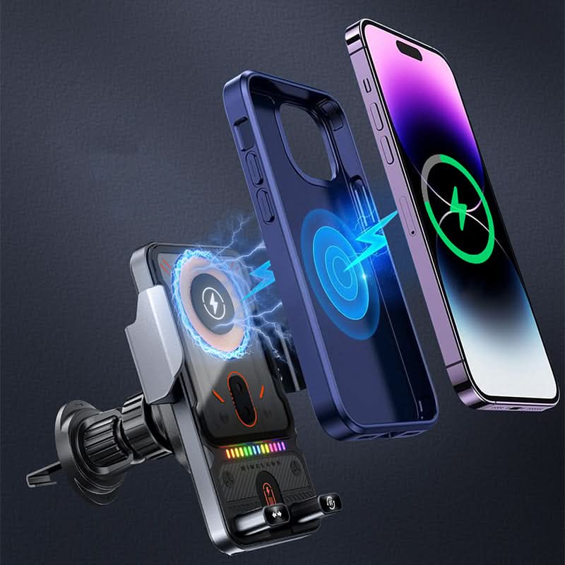 ✨ Beperkte voorraad beschikbaar. mis het niet!🙌Slimme 2-in-1 telefoonhouder voor in de auto met draaifunctie en draadloze oplader