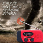 📻 60% korting! ☀️ Noodradio – Werkt op zonne-energie en met een handslinger. oplaadbaar via USB. met weeralarmfunctie. duurzaam en geschikt voor buitengebruik en noodsituaties 🔋