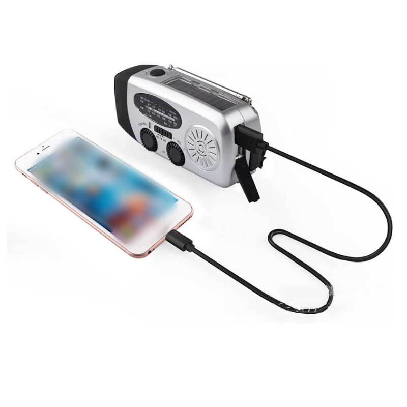 📻 60% korting! ☀️ Noodradio – Werkt op zonne-energie en met een handslinger. oplaadbaar via USB. met weeralarmfunctie. duurzaam en geschikt voor buitengebruik en noodsituaties 🔋