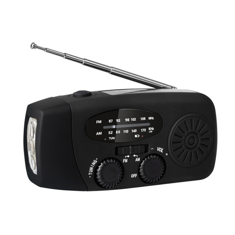 📻 60% korting! ☀️ Noodradio – Werkt op zonne-energie en met een handslinger. oplaadbaar via USB. met weeralarmfunctie. duurzaam en geschikt voor buitengebruik en noodsituaties 🔋
