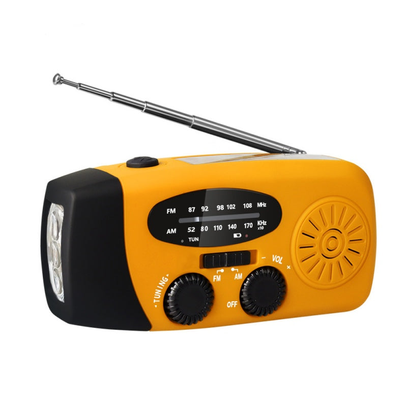 📻 60% korting! ☀️ Noodradio – Werkt op zonne-energie en met een handslinger. oplaadbaar via USB. met weeralarmfunctie. duurzaam en geschikt voor buitengebruik en noodsituaties 🔋