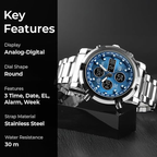 ⌚️Waterdicht militair analoog-digitaal herenhorloge – 48 mm. multifunctioneel & roestvrijstalen band! 🕰️💪