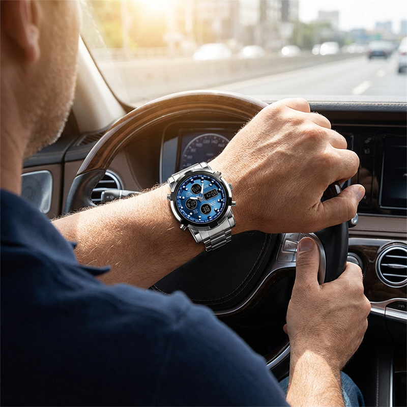 ⌚️Waterdicht militair analoog-digitaal herenhorloge – 48 mm. multifunctioneel & roestvrijstalen band! 🕰️💪