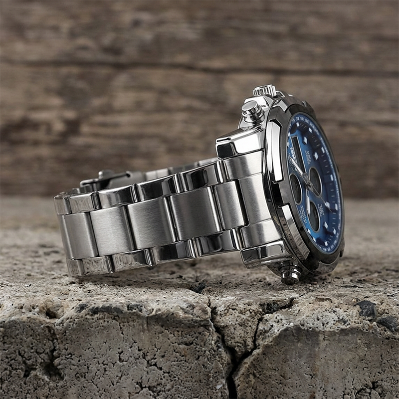 ⌚️Waterdicht militair analoog-digitaal herenhorloge – 48 mm. multifunctioneel & roestvrijstalen band! 🕰️💪