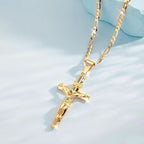 🔥 50% KORTING! ⏰ Goudkleurige Kruisbeeld Hanger Ketting – Gedetailleerd INRI Ontwerp. Verstelbare Figaro Ketting & Dagelijkse Geloof Sieraden ✝️✨