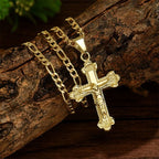 🔥 50% KORTING! ⏰ Goudkleurige Kruisbeeld Hanger Ketting – Gedetailleerd INRI Ontwerp. Verstelbare Figaro Ketting & Dagelijkse Geloof Sieraden ✝️✨