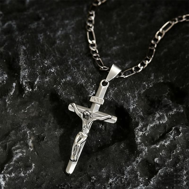 🔥 50% KORTING! ⏰ Goudkleurige Kruisbeeld Hanger Ketting – Gedetailleerd INRI Ontwerp. Verstelbare Figaro Ketting & Dagelijkse Geloof Sieraden ✝️✨
