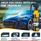 🚗3-in-1 SiO₂ keramische snelcoatingspray – wassen zonder water. streeploze glans en waterafstotende bescherming