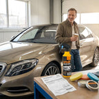 🚗3-in-1 SiO₂ keramische snelcoatingspray – wassen zonder water. streeploze glans en waterafstotende bescherming