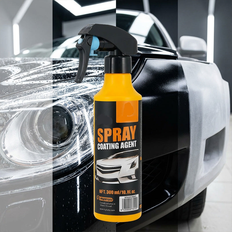 🚗3-in-1 SiO₂ keramische snelcoatingspray – wassen zonder water. streeploze glans en waterafstotende bescherming