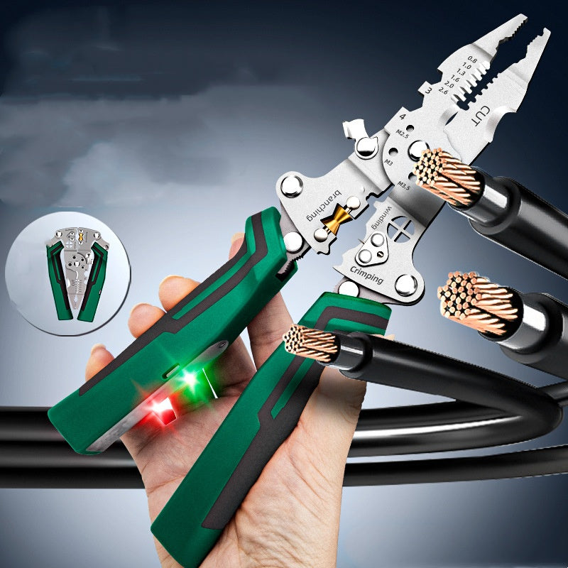 Multifunctionele Opvouwbare Draadstriptang met Spanningstester